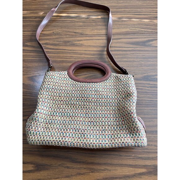 Fossil short handle woven bag with removable shoulder strap - Picture 1 of 10